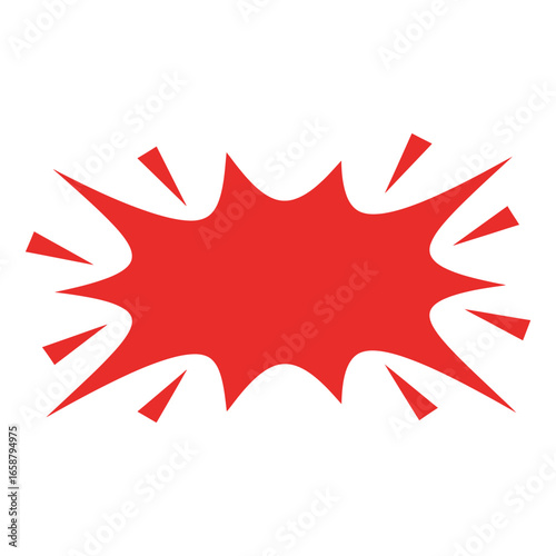 Dynamic red speech bubble with burst effect, perfect for adding a pop of color to your designs