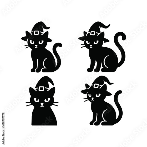 Witch Cats Halloween Icons