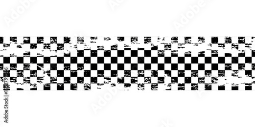 Black and white checkered rectangular frame. Square racing checkerboard pattern.