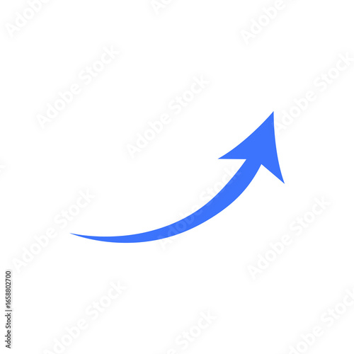 blue curved graph with arrow png file type
