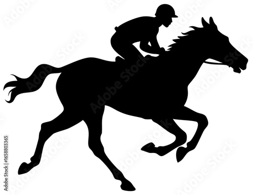 Running Horse Vector Illustration | Fast Wild Animal Silhouette for Logo and Design
