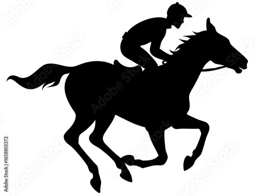 Running Horse Vector Illustration | Fast Wild Animal Silhouette for Logo and Design