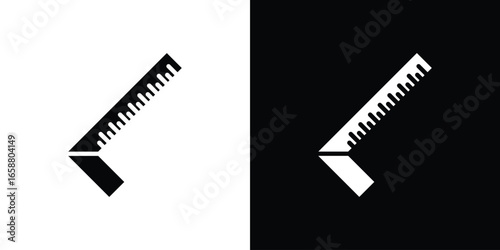 Try Square Ruler Icon Isolated on White Background