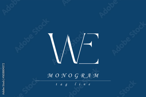 WE Initials Stylized Monogram Design Featuring Intertwined. Artistic representation of monogram initials creatively arranged and displayed.