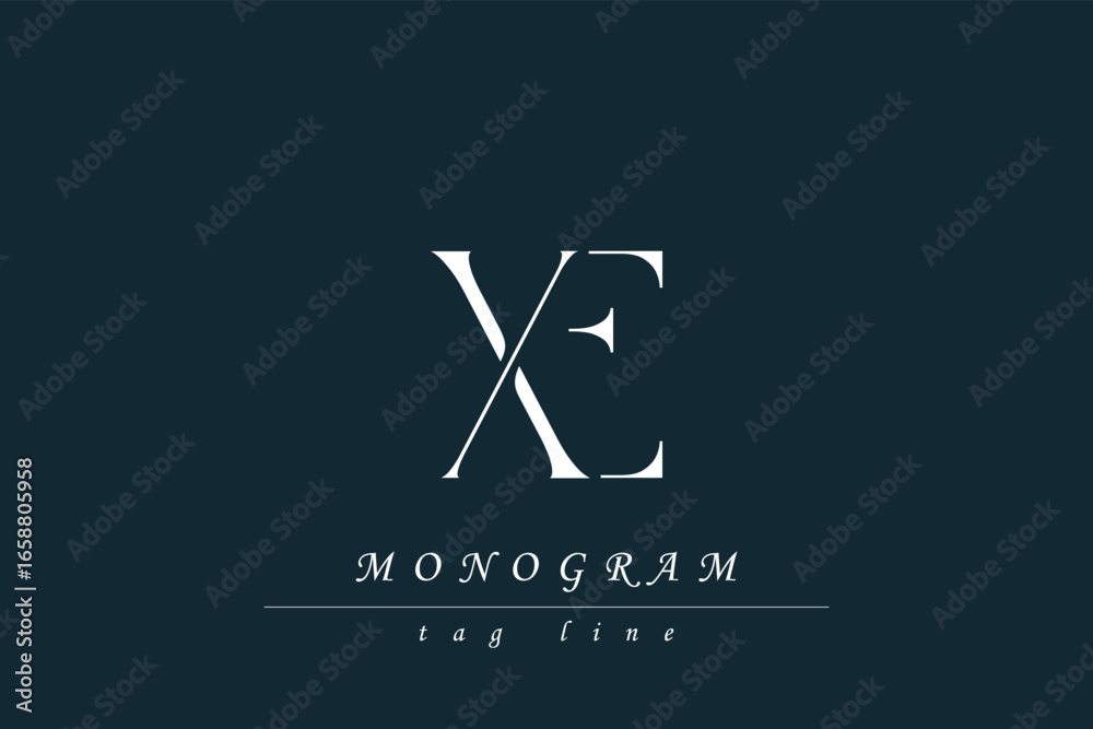 XE Initials Stylized Monogram Design Featuring Intertwined. Artistic representation of monogram initials creatively arranged and displayed. XE Initials Stylized Monogram Design Featuring Intertwined. Artistic representation of monogram initials creatively arranged and displayed.