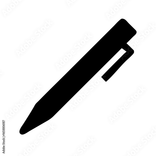 Sleek black pen icon perfect for design projects, writing, education, and creative content needs