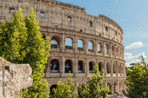 Ancient Roman Colosseum amphitheater in Rome, Italy