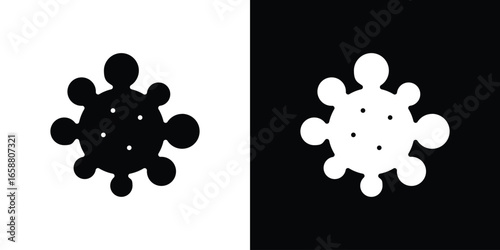 Virus Icon in Black and White with Simple Design