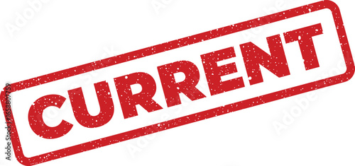 Red grunge stamp with the word CURRENT in bold letters