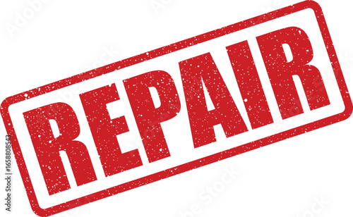 Red grunge stamp with the word repair tilted diagonally