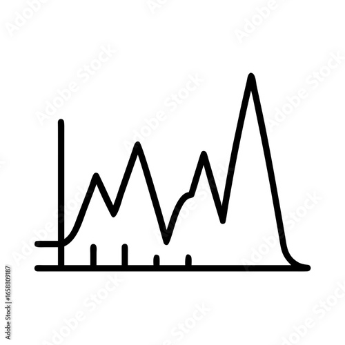 Bar/Spike Graph: This image shows a graph with vertical spikes, which can represent various data points. Titles like "spike graph," "data visualization," "frequency chart," and "market volatility" wou