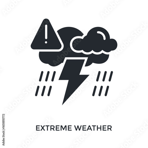 Extreme Weather Icon Glyph Style. Vector Illustration For Graphic Design