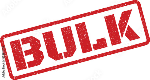 Red rectangular stamp with the word BULK and distressed texture