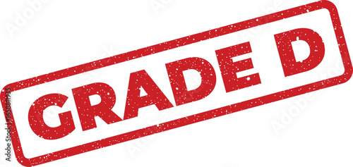 Red rectangular stamp with the word GRADE D printed in bold letters