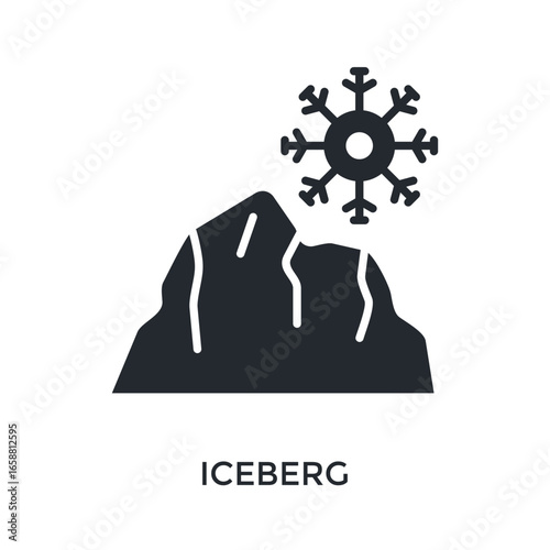 Iceberg Icon Glyph Style. Vector Illustration For Graphic Design