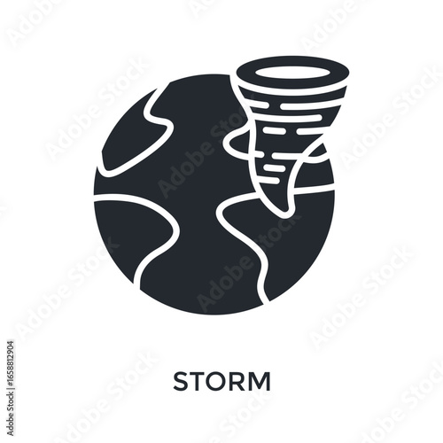 Storm Icon Glyph Style. Vector Illustration For Graphic Design