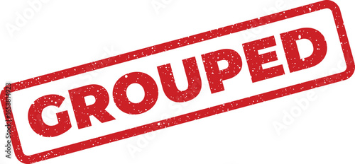 Red rubber stamp with the word GROUPED in bold letters diagonally