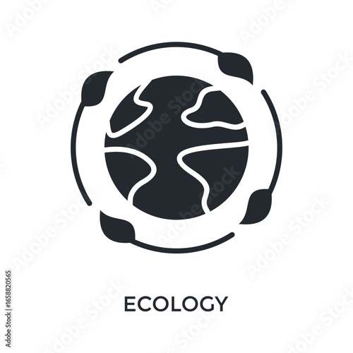 Ecology Icon Glyph Style. Vector Illustration For Graphic Design