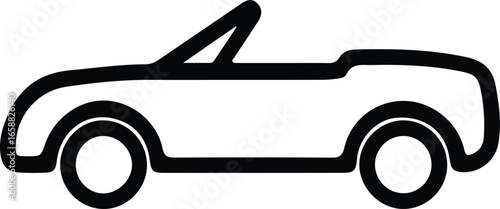 Vector Illustrator Simple Roadster Car Transportation Automotive Design Silhouette