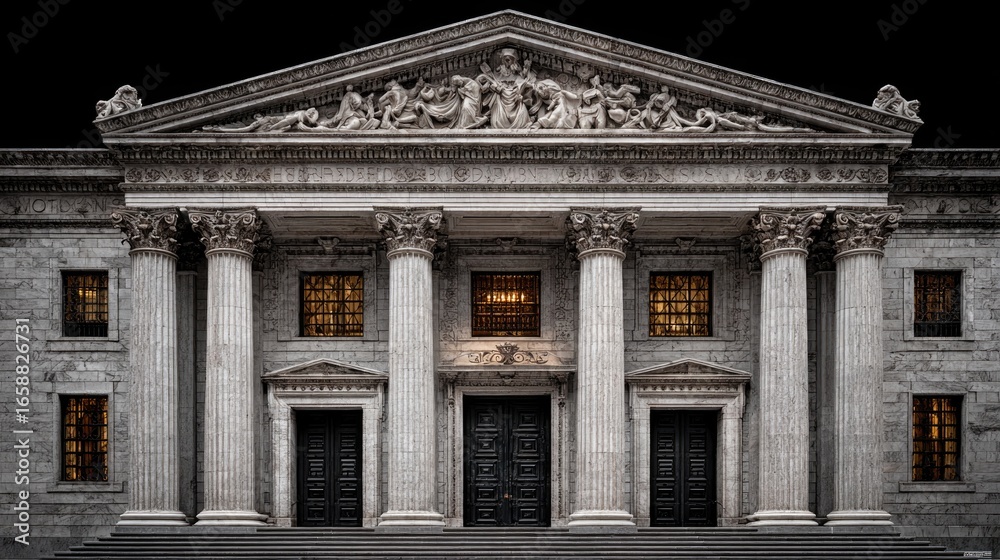 Fototapeta premium Historic courthouse with classical architecture