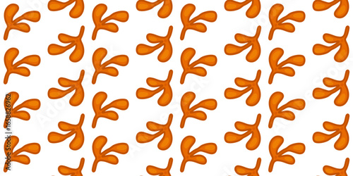 Seamless Autumn Twig Pattern playful cartoon orange twigs arranged in a seamless autumn pattern in flat style on a white background.