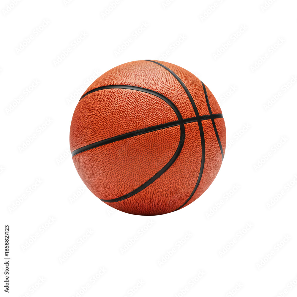 Fototapeta premium Classic Orange Basketball with Black Lines Isolated on transparent Background