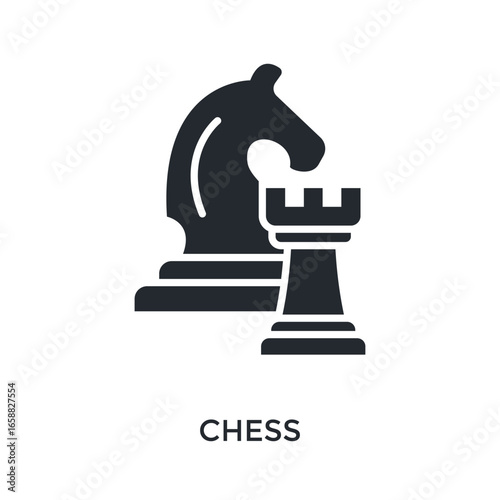 Chess Icon Glyph Style. Vector Illustration For Graphic Design