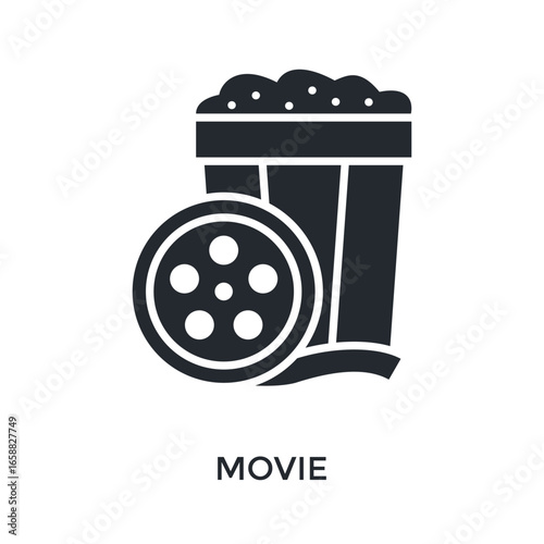 Movie Icon Glyph Style. Vector Illustration For Graphic Design