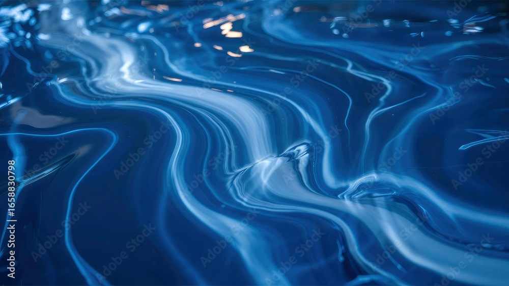 Fototapeta premium Abstract Blue Liquid Swirls Fluid Dynamic Design Background