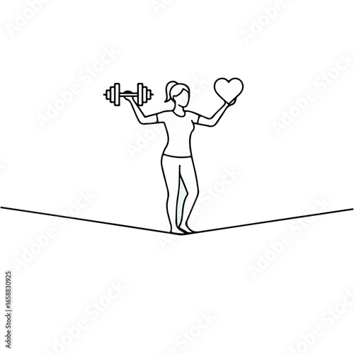 Tightrope Walker Vector – Balance and Focus Illustration