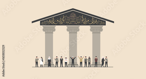 Illustration of Pillars of Moderation and Tolerance