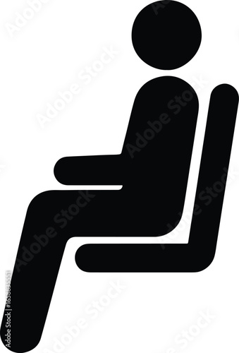 Vector Illustrator Seated Passenger Icon Transportation Public Travel Silhouette