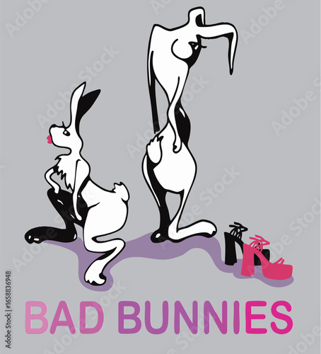 vector illustration of sexy bunny