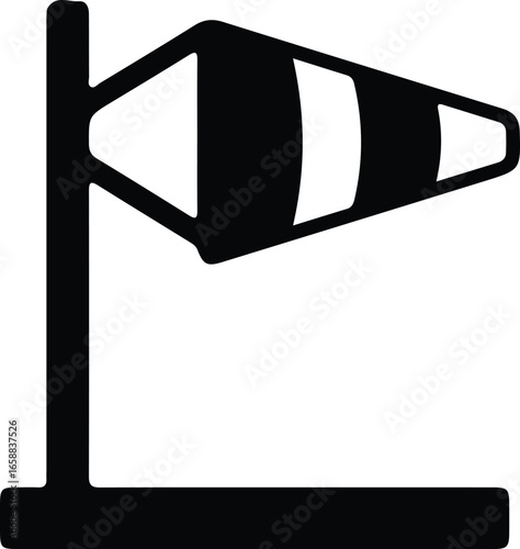 Vector Illustrator Wind Speed Indicator Windsock Weather Vane Silhouette