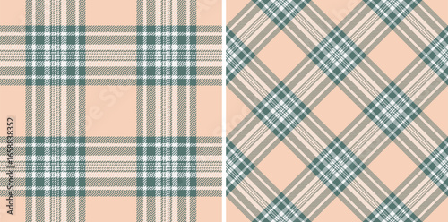 Plaid tartan vector of fabric background textile with a check texture pattern seamless. Set in fall colors. Flattering slim skirts for office.