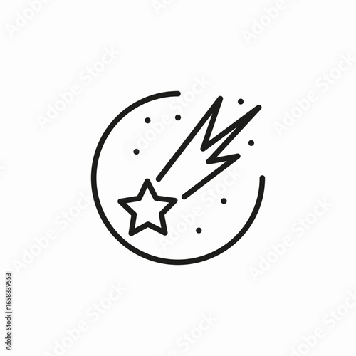 astheroid meteorite icon sign vector