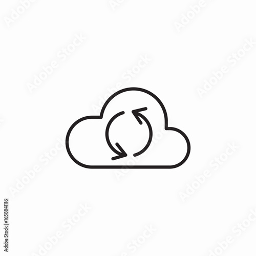 cloud synchronization icon sign vector
