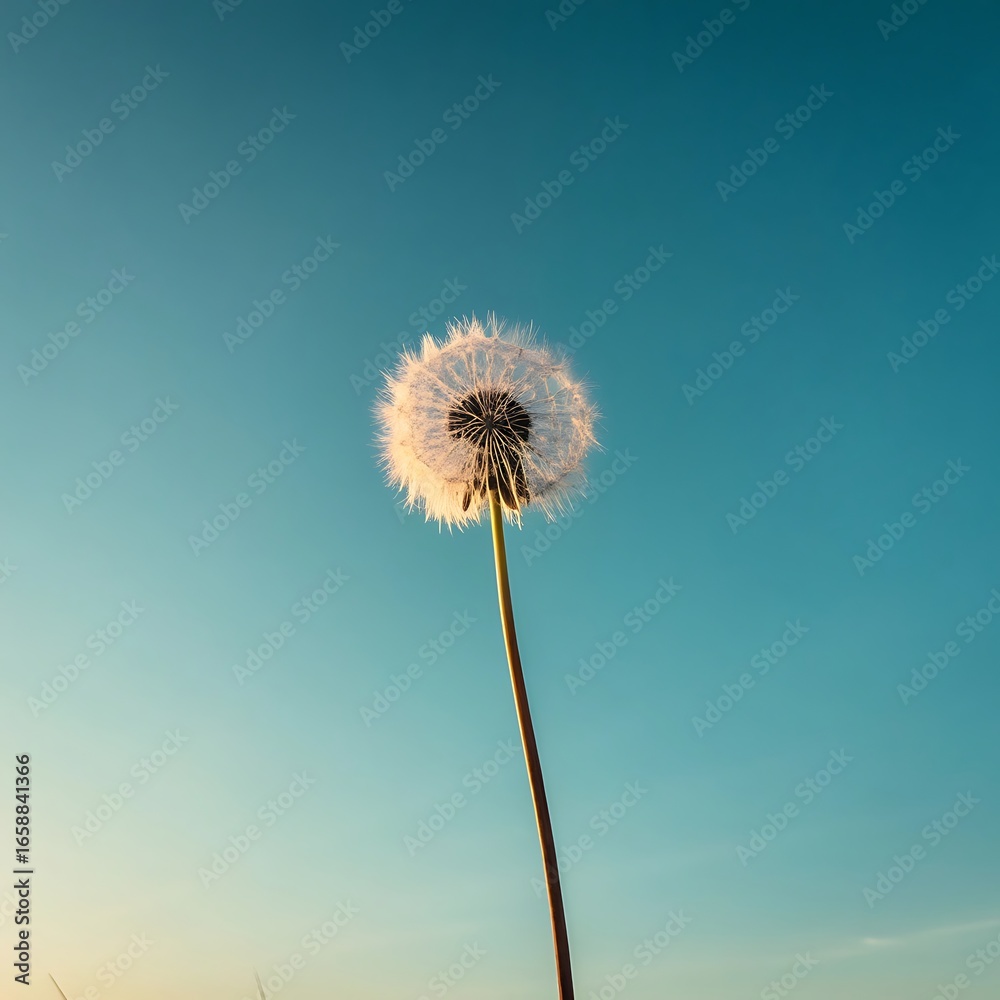 Fototapeta premium dandelion against blue sky