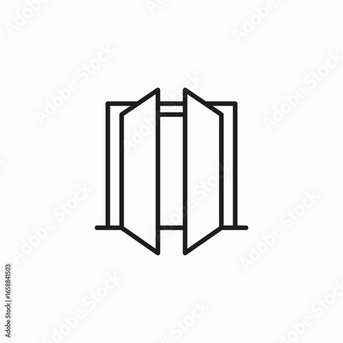 double door open inside icon sign vector