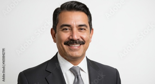 Professional portrait of a smiling man with a mustache