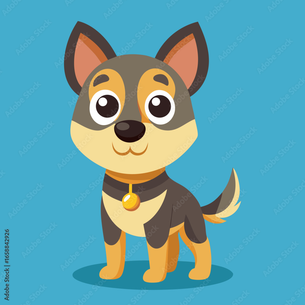 Fototapeta premium vector illustration of a dog character