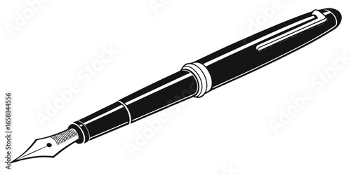 Pen vector icon isolated on white background. fountain pen vector.