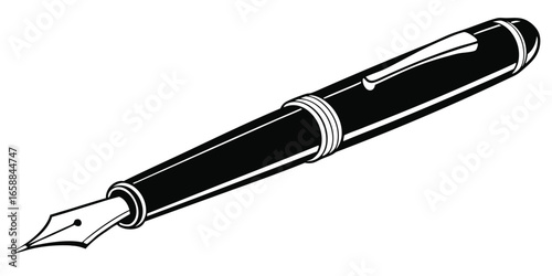 Pen vector icon isolated on white background. fountain pen vector.