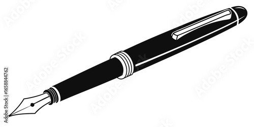 Pen vector icon isolated on white background. fountain pen vector.