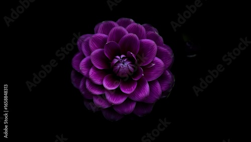 A Vibrant Purple Flower Blooms Against a Dark Background