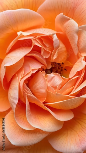 Close Up View of a Delicate Peach Colored Rose Bloom