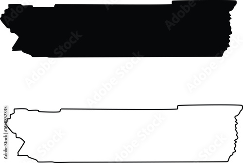 Map of Riverside County California USA Flat and Outline Design