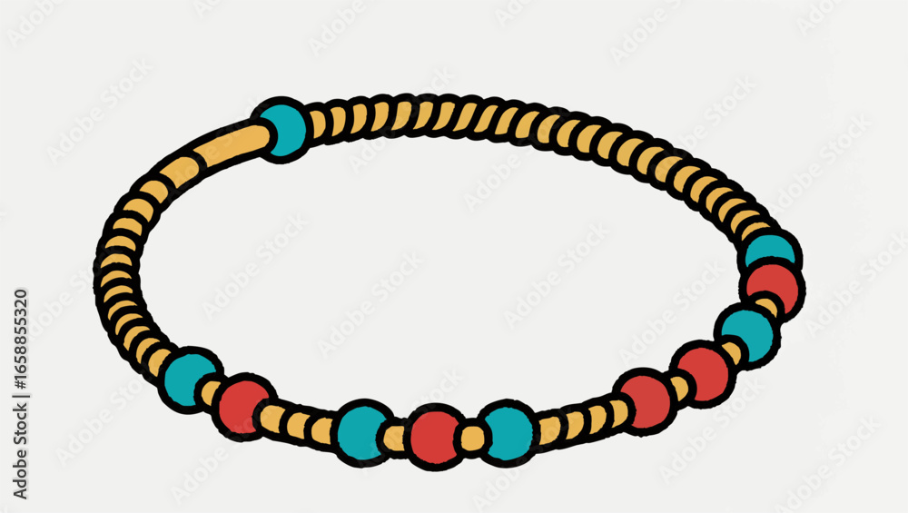 Obraz premium Beaded bracelet vector illustration
