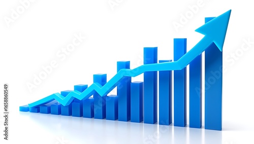 Blue Bar Chart with Upward Trending Arrow Illustrating Growth Free Download Blue Bar Chart with Upward Trending Arrow Illustrating Growth - GFXLoad