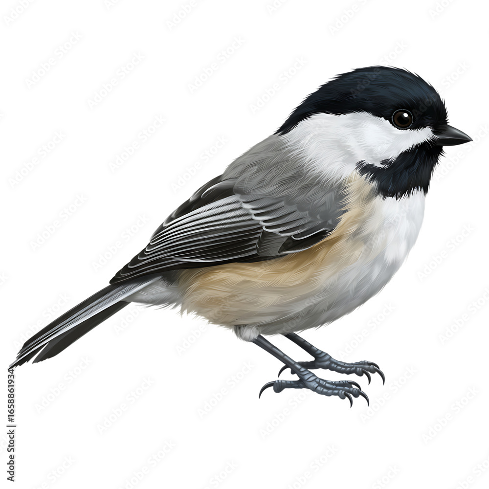 Fototapeta premium Cute Garden Bird on Isolated Transparent Background